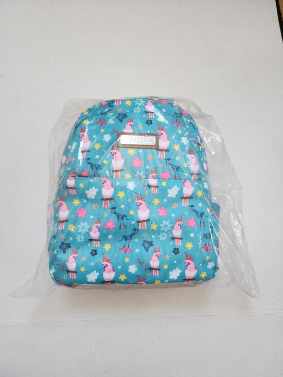 NWT Lily Bloom Galah Cockatoo Mini Backpack Teal Bird Print main image 8
